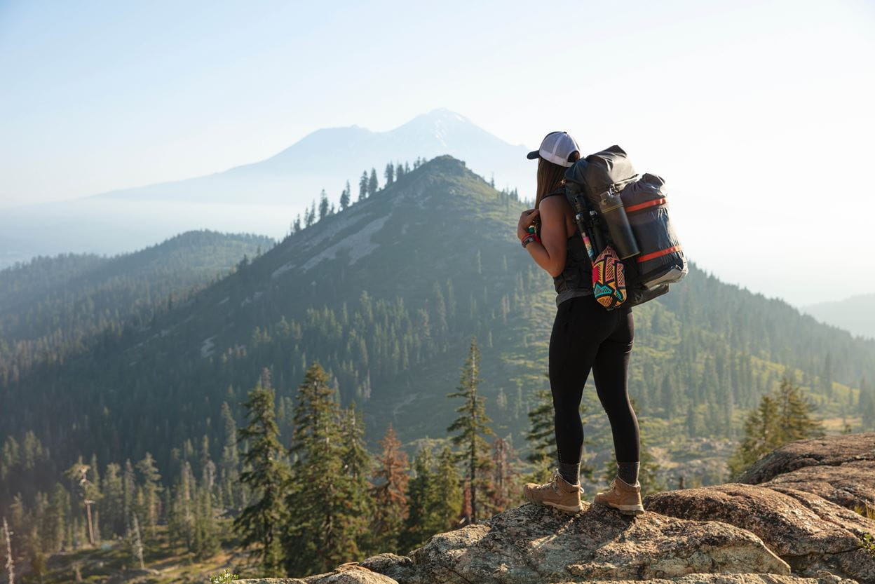 A women hiking