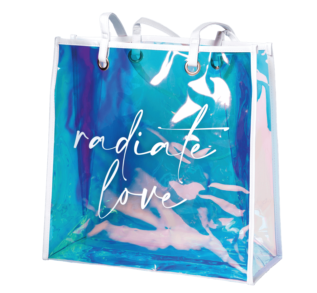 Radiate Love Iridescent Tote Bag